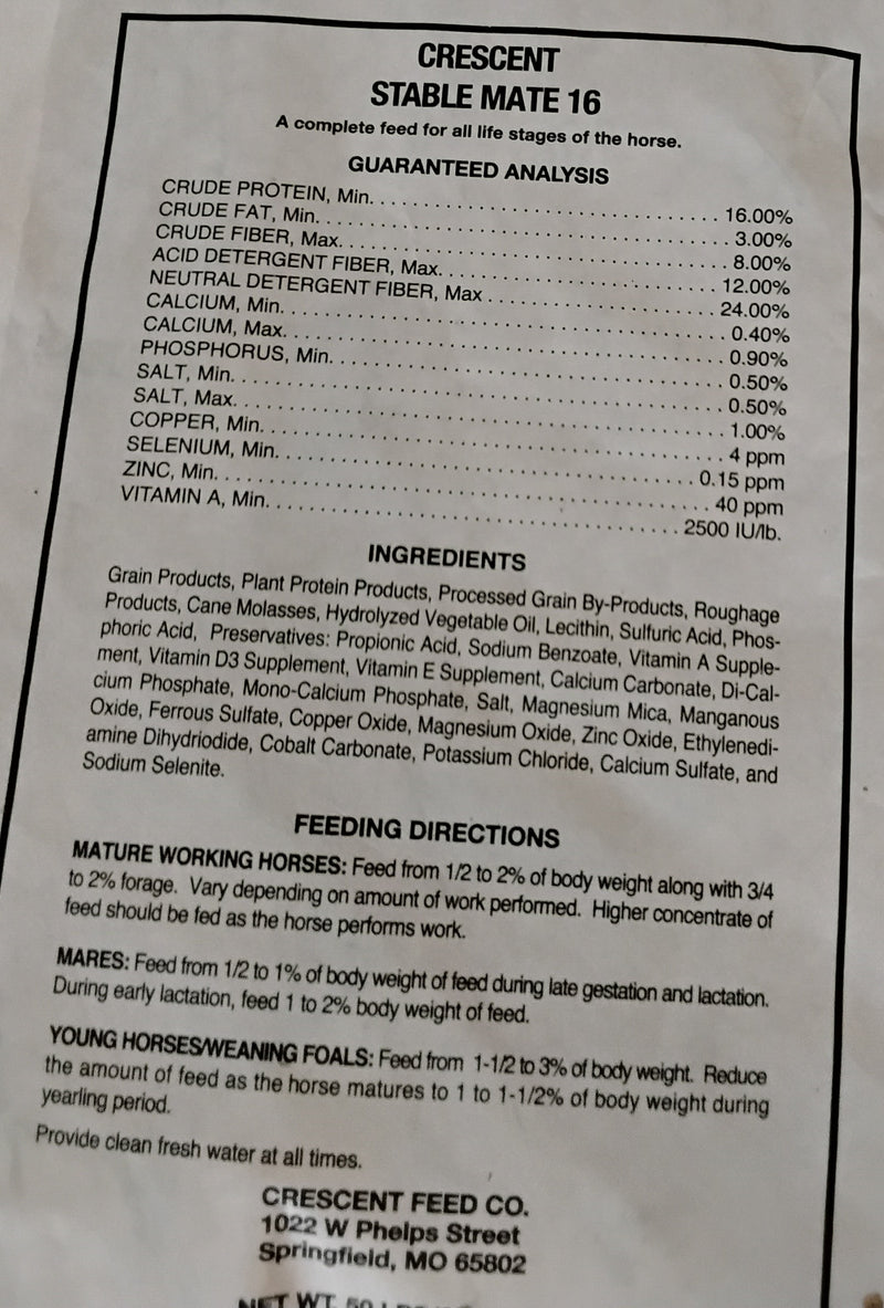 Crescent Stablemate 16%