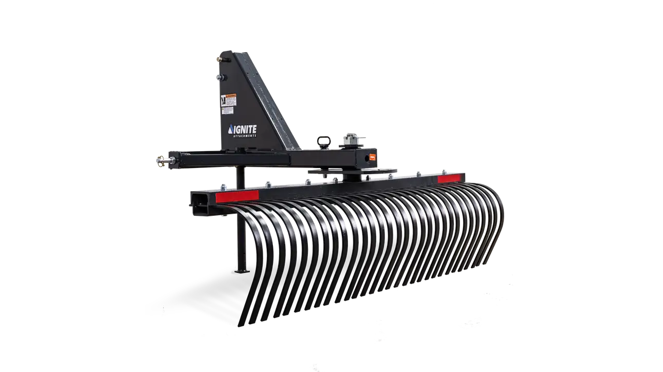 Ignite® 3‑Point Tine Rake – 84in Compact Tractor Attachment | Category 1 Hitch
