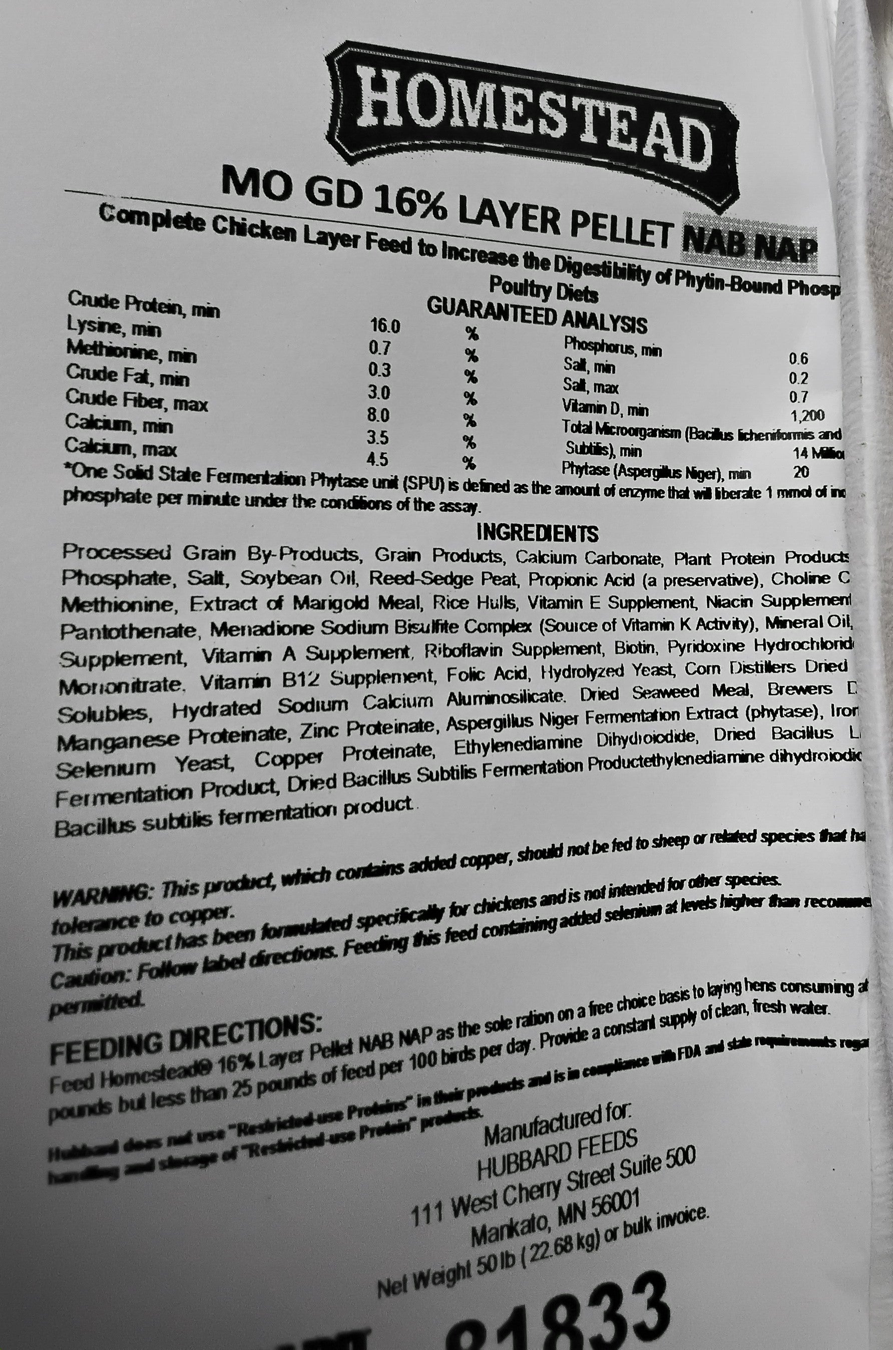 Homestead Layer Pellets 16%